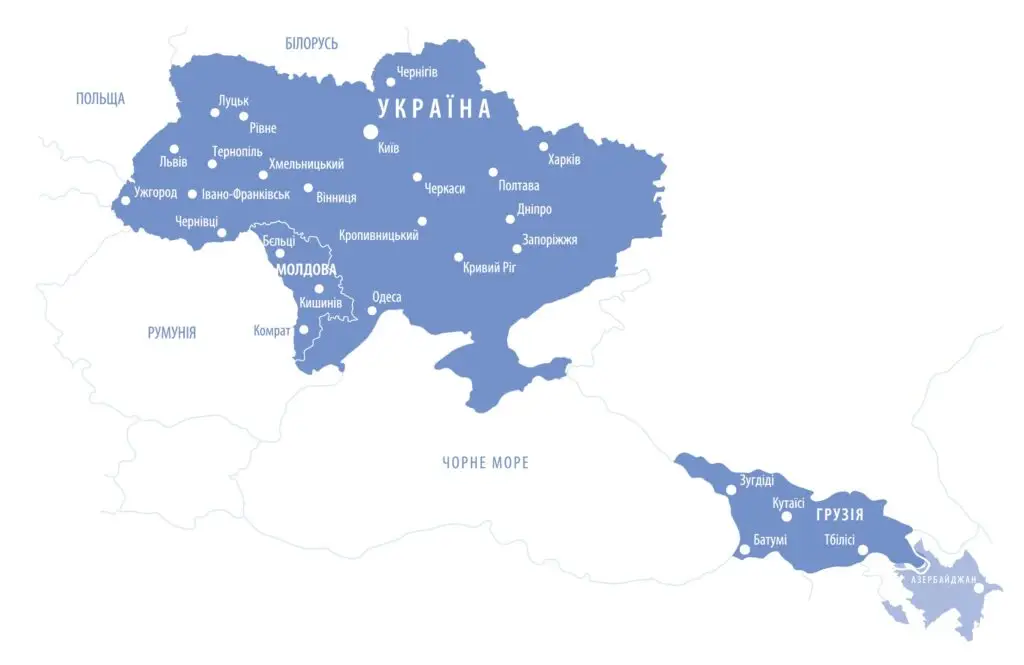 Мапа офісів і складів Пластікс